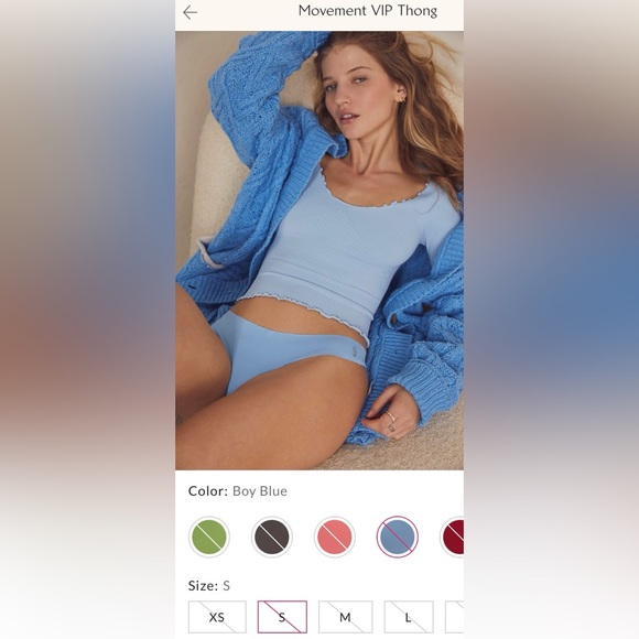 Free People Movement ~ VIP Thong ~ Small ~ Color Boy Blue/Stone ~ * NWT * - Picture 15 of 15